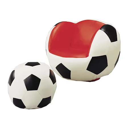 Soccer Swivel Chair & Ottoman